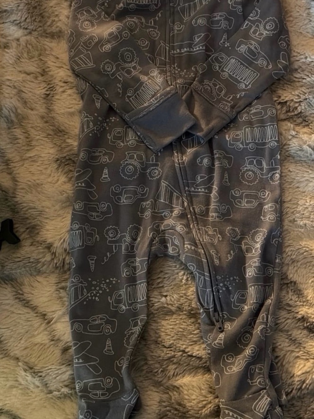 Old Navy Gray Construction Print Footed One-Piece